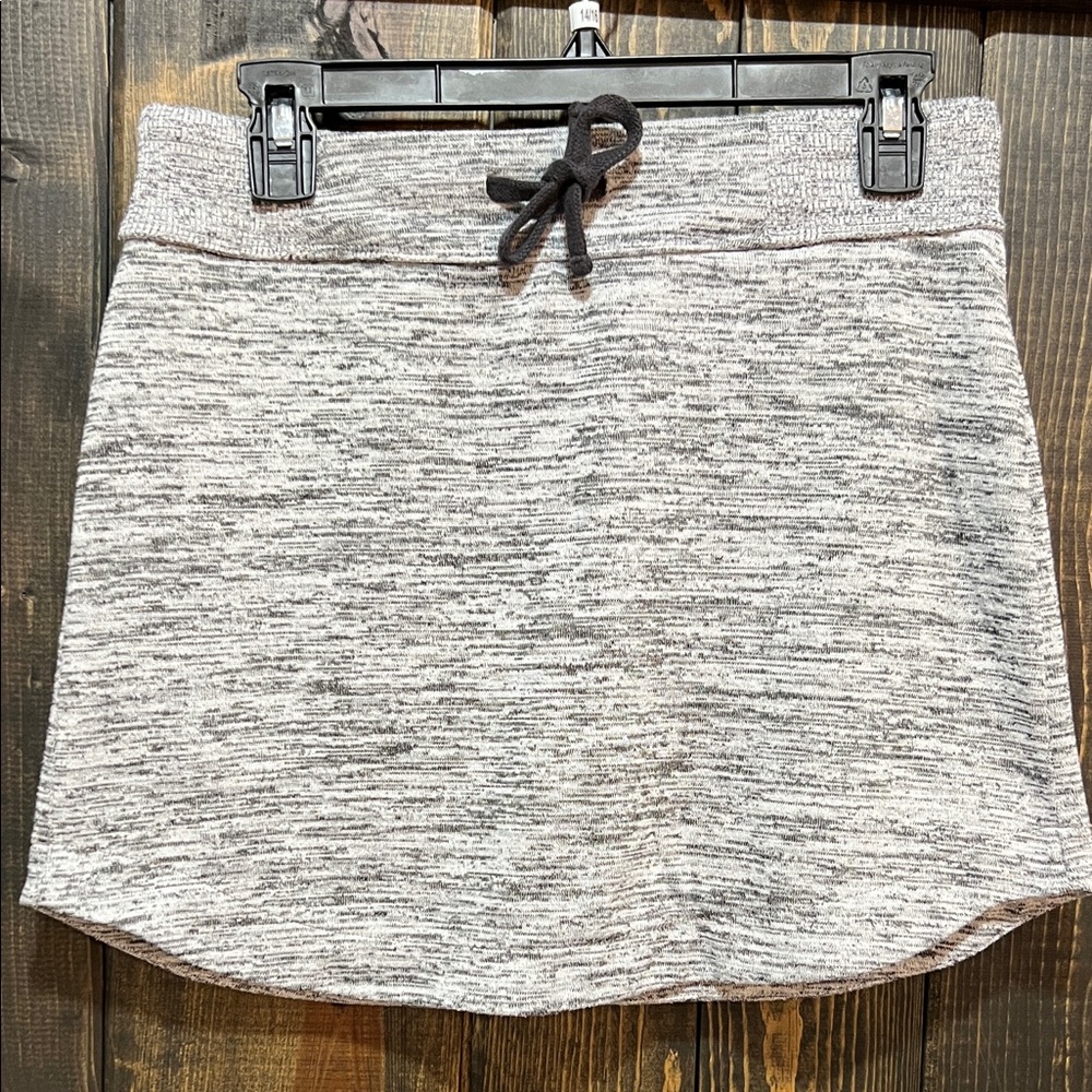 Athleta Down Play Skirt S Grey Heather Drawstring Activewear Athleisure Casual